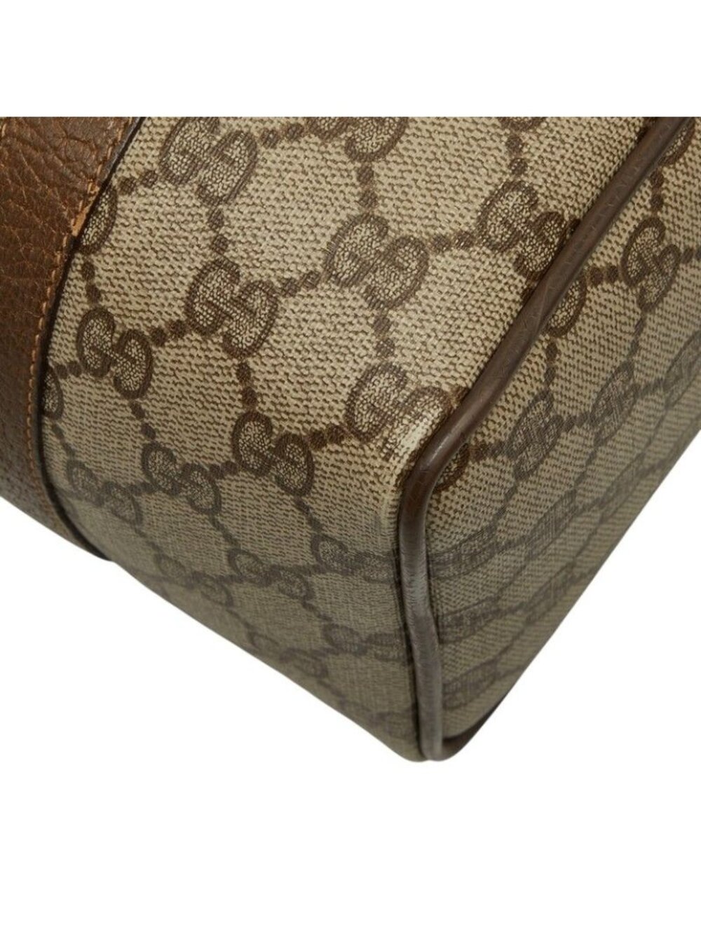 Gucci Vintage Sherry Line GG Supreme Mini Boston Bag Beige Leather - Picture 4 of 10